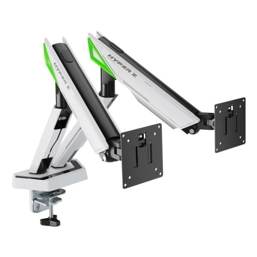 Suporte de mesa para jogos AISENS DT38TSR-345 giratório com inclinação em alumínio e aço até 2x38” 16 kg/braço