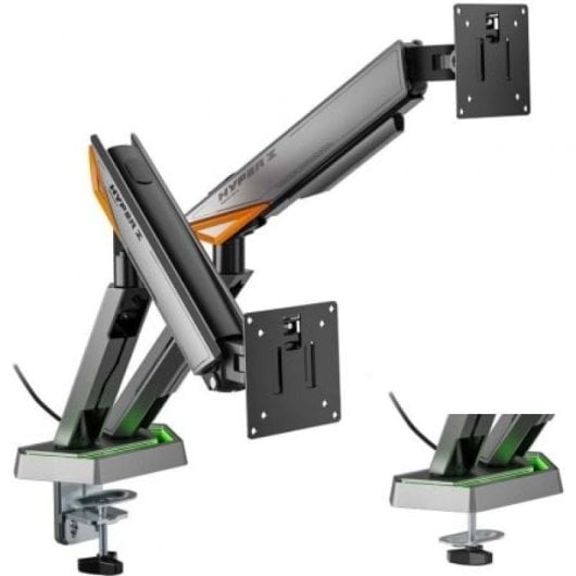 Soporte de Mesa Gaming Aisens DT38TSRRGB-349 RGB Giratorio Inclinable 17-38? 16kg