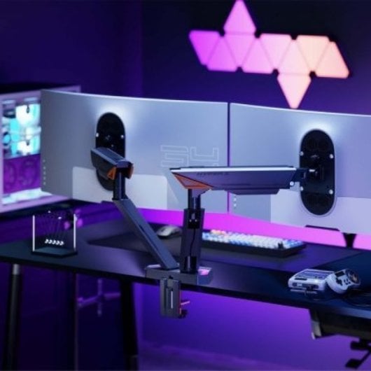 Soporte de Mesa Gaming Aisens DT38TSRRGB-349 RGB Giratorio Inclinable 17-38? 16kg