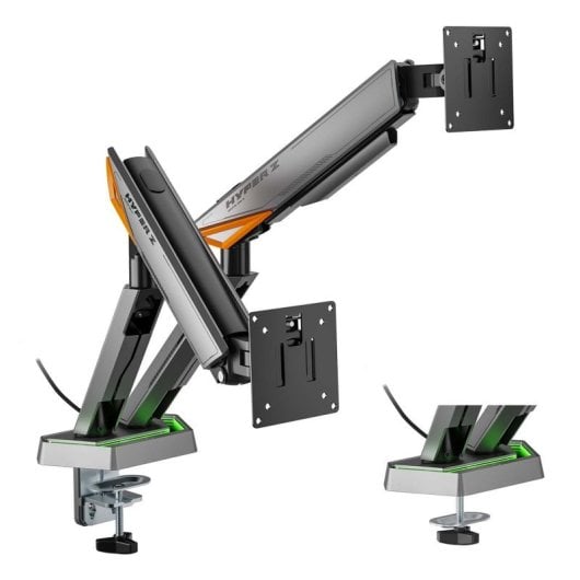 Soporte de Mesa Gaming Aisens DT38TSRRGB-349 RGB Giratorio Inclinable 17-38? 16kg