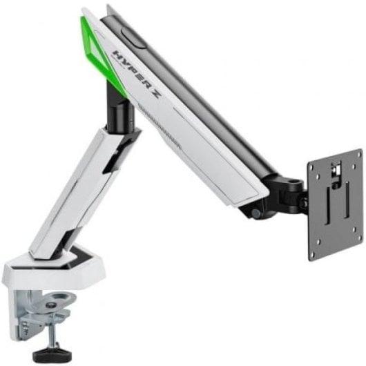 Soporte de Mesa Gaming Aisens DT49TSR-343 Blanco Contrapeso Giratorio Inclinable hasta 16kg 49”