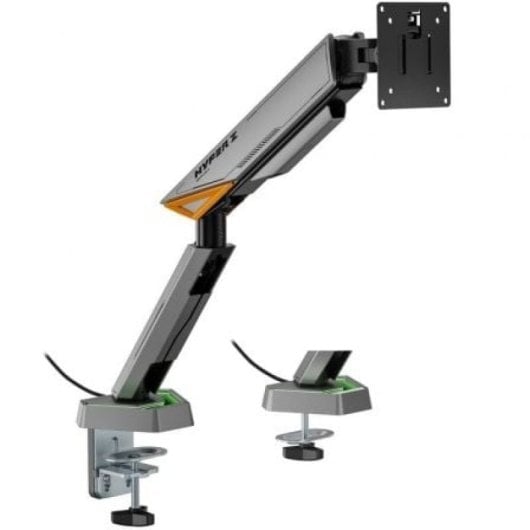 Soporte de mesa Gaming AISENS DT49TSRRGB-347 RGB, giratorio/inclinable, 16kg, VESA