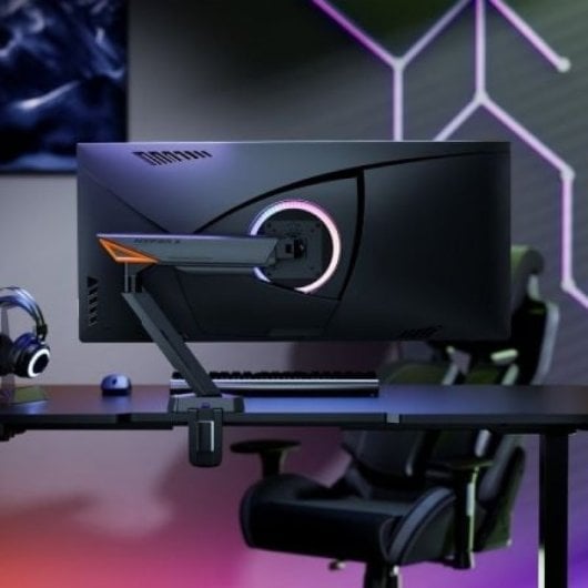 Soporte de mesa Gaming AISENS DT49TSRRGB-347 RGB, giratorio/inclinable, 16kg, VESA