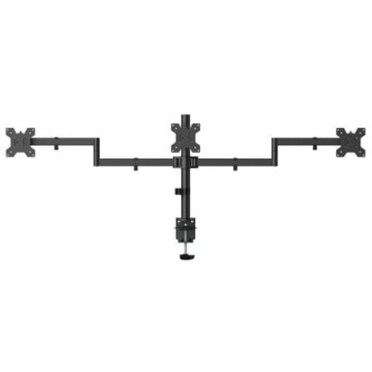 Soporte de mesa AISENS DT27TSR-281 para 3 monitores, acero, VESA 100x100, 10kg por brazo