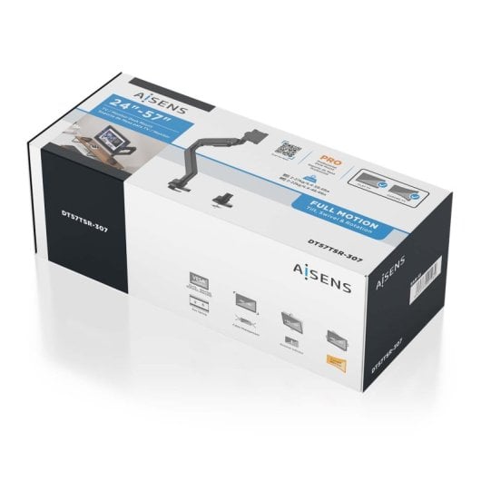 Suporte de mesa Aisens DT57TSR-307 com mola a gás, giratório/inclinável até 57 polegadas e 27 kg