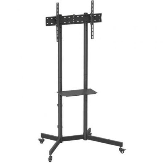 Soporte de suelo Aisens FT70TE-333 acero negro, ruedas, inclinable, para TV 37-70” hasta 45kg