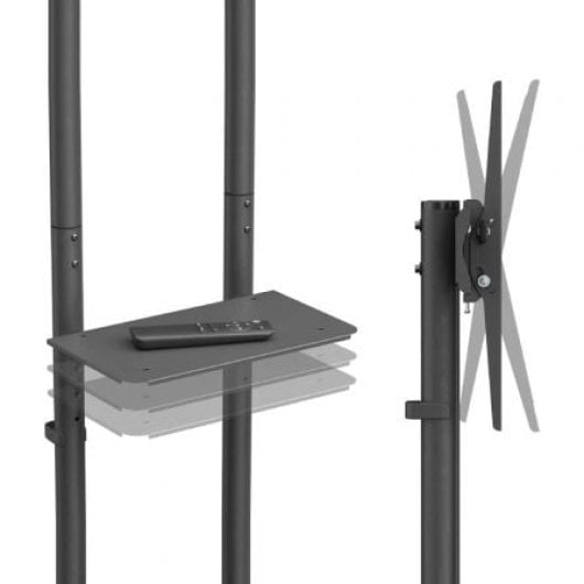 Soporte de suelo Aisens FT70TE-333 acero negro, ruedas, inclinable, para TV 37-70” hasta 45kg