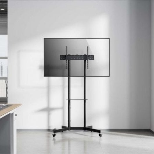 Soporte de suelo Aisens FT70TE-333 acero negro, ruedas, inclinable, para TV 37-70” hasta 45kg