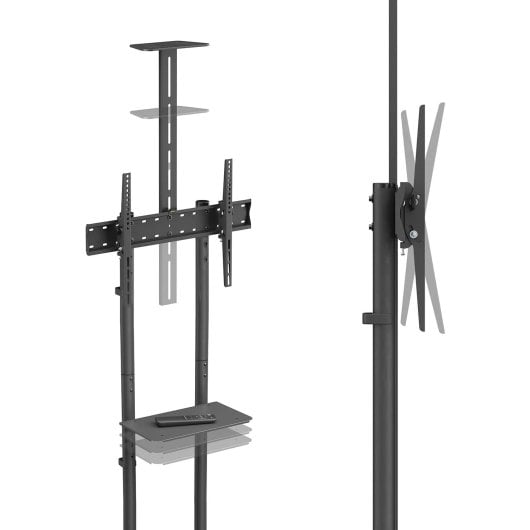 Support de sol AISENS WT70TSR-R avec roulettes, inclinable, VESA 600 x 400, jusqu'à 45 kg, noir