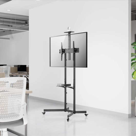 Support de sol AISENS WT70TSR-R avec roulettes, inclinable, VESA 600 x 400, jusqu'à 45 kg, noir