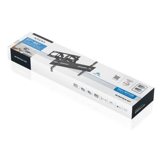 Support mural pivotant et inclinable en acier robuste AISENS WT70TSR-196, 37-80″/40 kg/noir
