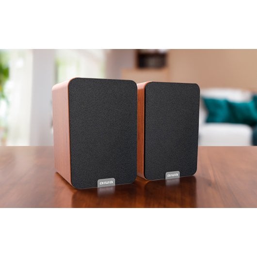 Enceintes Bluetooth 5.0 2 voies Aiwa 25 W avec télécommande et MDF