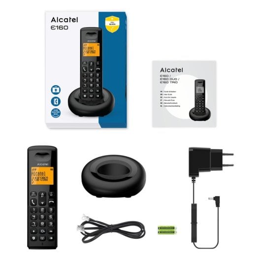 Schnurloses Telefon Alcatel E160 Duo, Display mit Hintergrundbeleuchtung, Anrufsperre, Freisprecheinrichtung