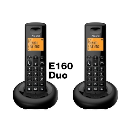 Schnurloses Telefon Alcatel E160 Duo, Display mit Hintergrundbeleuchtung, Anrufsperre, Freisprecheinrichtung
