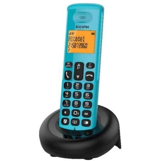 Teléfono DECT Alcatel E160 Negro/Verde Pantalla 2 Líneas 50 Contactos