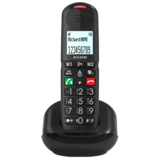 Alcatel Weißes schnurloses Telefon mit Anrufbeantworter, Display mit Hintergrundbeleuchtung, 100 Kontakte