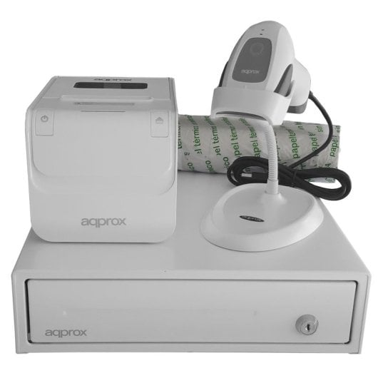 Impresora Térmica Alámbrica Approx appPOSPACK3380WH2D USB/LAN Pack Terminal 2D Ticket Cortador Automático