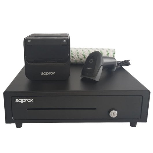 Impresora Térmica Ethernet Approx appPOSPACK4180-2D con cajón y lector 2D rollos incluidos