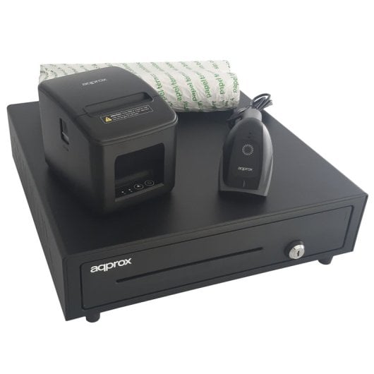 Circa appPOSPACK4180USB-2D Stampante termica USB con tecnologia 2D e taglio automatico, pacchetto completo