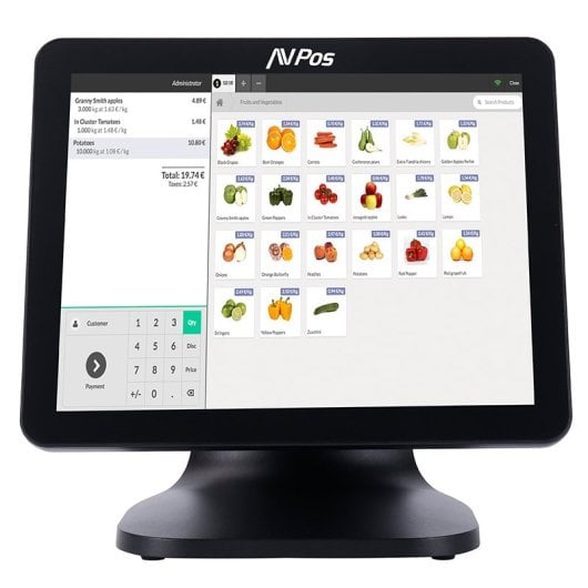 AVPos K5000 N100 POS 8GB 128GB SSD 15″ Capacitivo Touch Alumínio Windows 11 Pro