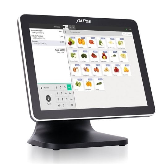 AVPos K5000 N100 POS 8GB 128GB SSD 15″ Capacitivo Touch Alumínio Windows 11 Pro