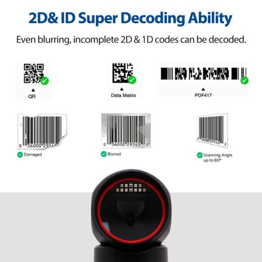 Escáner de códigos de barras AVPos 680 sobremesa, 2D, CMOS, USB/RS-232, IP50, Negro