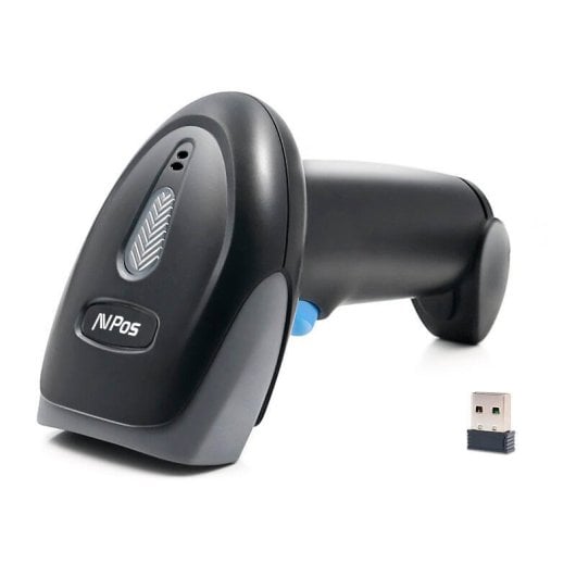 Lector de códigos de barras AVPos WI93 inalámbrico/alámbrico CMOS 1D 2D 60m 15h batería