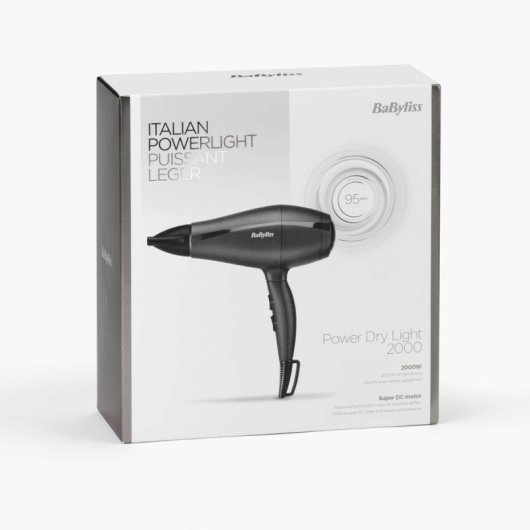 Sèche-cheveux BaByliss CC 2000 W, 2 vitesses, 3 réglages, diffuseur filtré