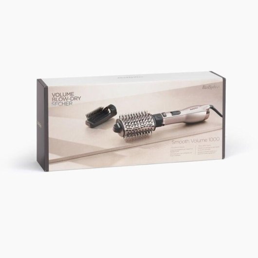Escova Modeladora BaByliss AS90PE 1000W Iónica Cerâmica 2 Temperaturas 2 Acessórios Cabo 2,2m Preto Ouro Rosado