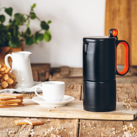 Cafetera de Cápsulas BRA Efficient 0,18L Acero Inoxidable Full Induction Naranja/Negro