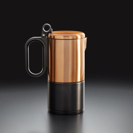 Cafetera de cápsulas BRA Kaffe 0,18 L acero inoxidable 18/10 dorado-negro apta lavavajillas