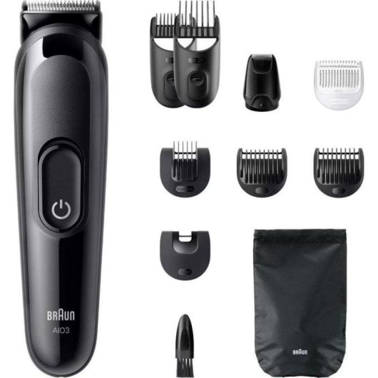 Cortapelos Multifunção Braun AIO3560 Inalâmbrico 14 Comprimentos 50min 10 Pentes