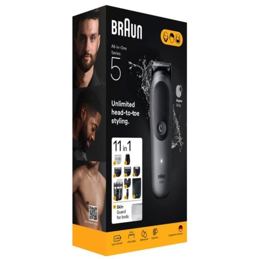 Aparador Multifunções Braun AIO5560 Recarregável 120min 14 Ajustes 1 Pente Carga Rápida