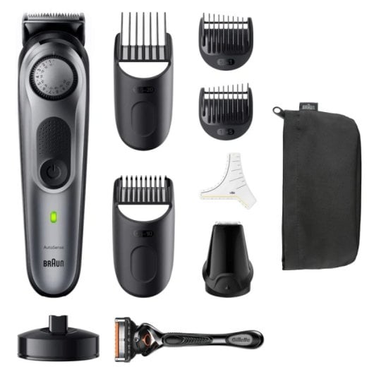 Cortapelos Braun Plata AutoSense 40 ajustes batería integrada 100min accesorios
