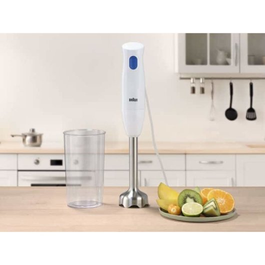 Batidora de inmersión Braun 450W Azul/Blanco cuchilla acero inoxidable tazón 0,6L