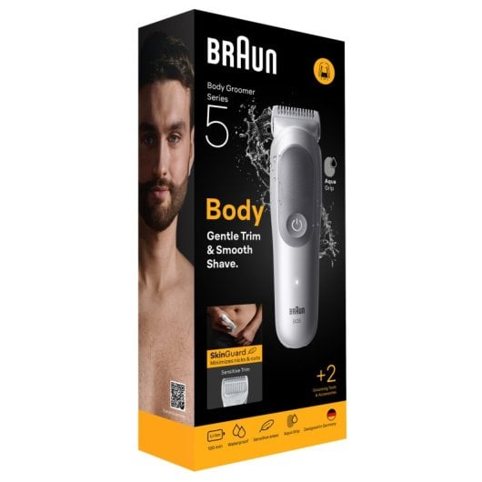 Braun Series 5 Body Trimmer, 100 % wasserdicht, SkinGuard, 100-Minuten-Akku