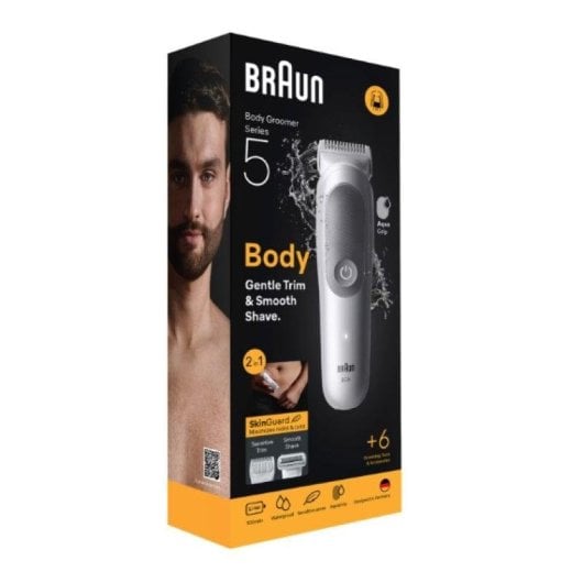 Regolabarba Corpo Braun Series 5 BG5550 Senza Filo 100min Uso Doccia 6 Pettini Ricarica Rapida