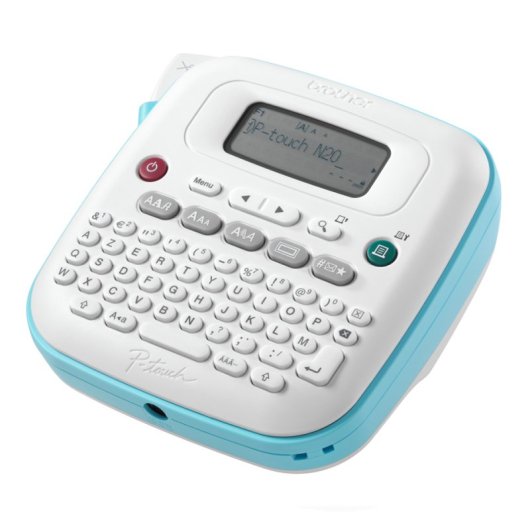 Brother PT-N20 Tragbarer Etikettendrucker, manuelles Schneiden, LCD, blau/weiß