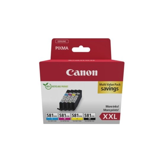Cartucho de tinta Canon Multipack 4 Colores Original Compatibilidad PIXMA, Negro, Cian, Magenta, Amarillo