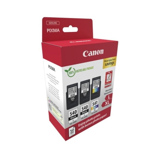 Pack Cartuchos Tinta Original Canon PG-540/CL-541 Negro y Color Compatibilidad PIXMA