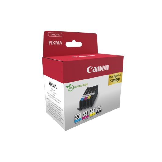 Canon CLI-551 Multipack Original Cyan/Magenta/Gelb/Schwarz 7ml Tintenpatrone