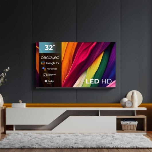 Cecotec LED ALH40032 32″ HD Google TV Dolby Audio HDR10 Bluetooth sem Moldura