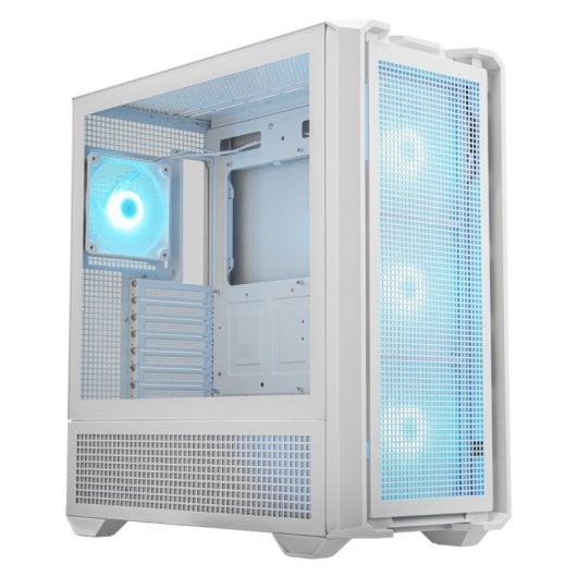 Cougar MX600 RGB, weißes Full-Tower-PC-Gehäuse mit Glasfenster, E-ATX-Unterstützung, 4 x 2,5 Zoll, 3 x 140 mm Lüfter