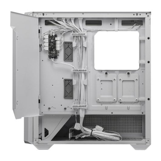 Cougar MX600 RGB, weißes Full-Tower-PC-Gehäuse mit Glasfenster, E-ATX-Unterstützung, 4 x 2,5 Zoll, 3 x 140 mm Lüfter