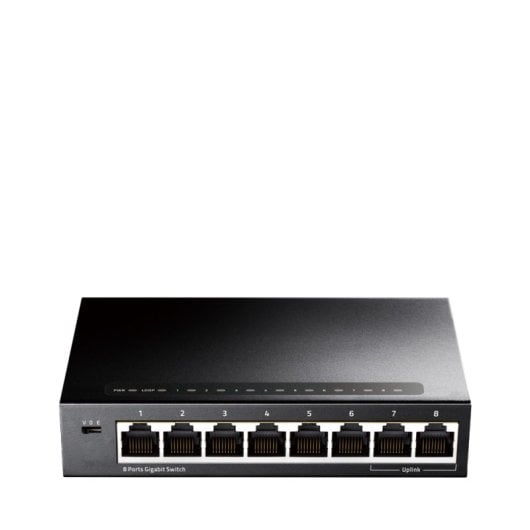 CUDY 8-Port Gigabit Ethernet Switch, 16 Gbit/s, Vollduplex, VLAN-Unterstützung, Schwarz