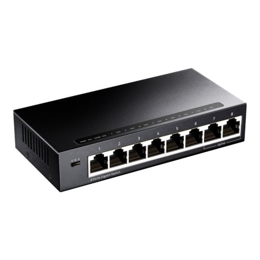 CUDY 8-Port Gigabit Ethernet Switch, 16 Gbit/s, Vollduplex, VLAN-Unterstützung, Schwarz