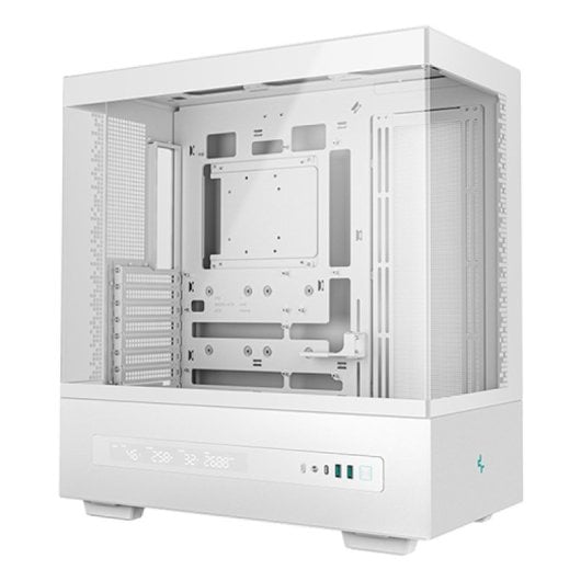 DeepCool CH690 Torre ATX bianca con finestra laterale, display LCD, espansione USB-C, 8 slot