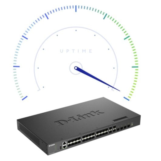 D-Link DXS-3410-32SY 28 SFP+ Switch 4 SFP28 L3 760Gbps Empilhável Gestão Avançada
