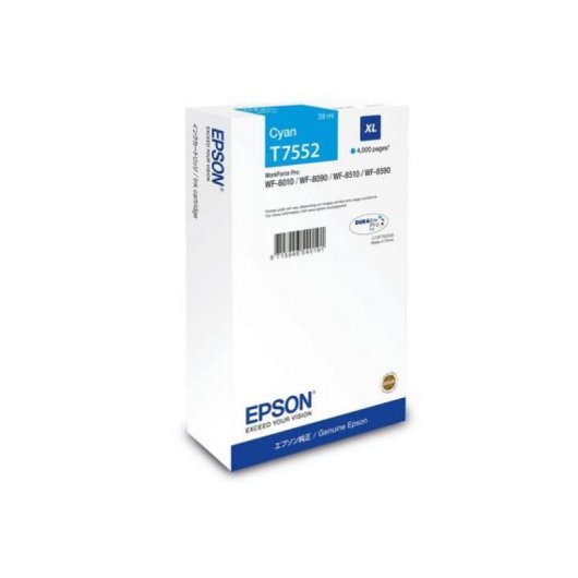 Cartucho de tinta Epson C13T75524N XL 39ml Cian Original Alto rendimiento WF-8090 WF-8590