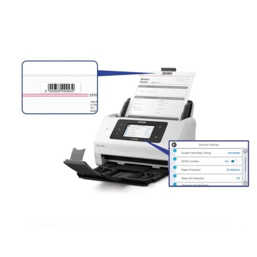 Escáner Epson WorkForce DS-900WN 600x600 DPI Dúplex ADF WiFi 100 hojas Táctil